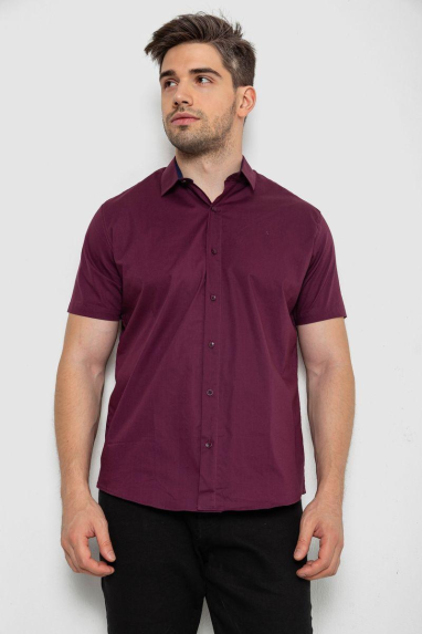 Сорочка чоловіча однотонна, колір сливовий, 214R7327-2 5XL, 58, 5XL
