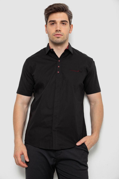 Сорочка чоловіча, колір чорний, 214R7326 6XL, 60, 6XL