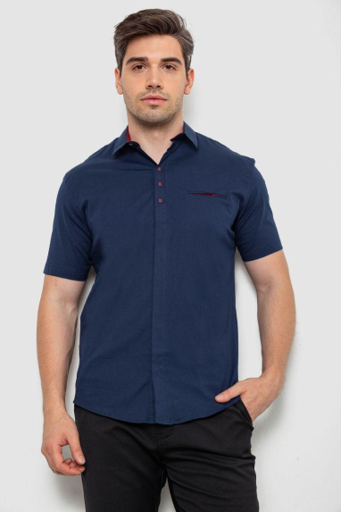 Сорочка чоловіча, колір темно-синій, 214R7326 XXXL, 54, XXXL