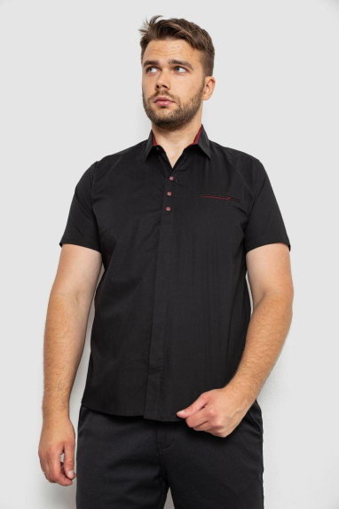 Сорочка чоловіча, колір чорний, 214R7326-1 6XL, 60, 6XL