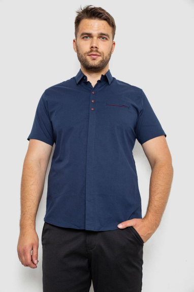 Сорочка чоловіча, колір темно-синій, 214R7326-1 XXXL, 54, XXXL