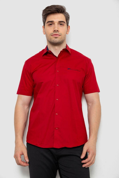 Сорочка чоловіча, колір бордовий, 214R7325 XXL, 52, XXL