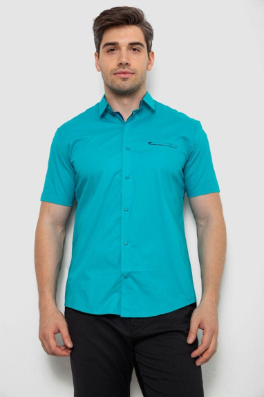 Сорочка чоловіча, колір бірюзовий, 214R7325 XL, 50, XL