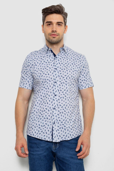 Сорочка чоловіча з принтом, колір молочний, 214R7306 5XL, 58, 5XL