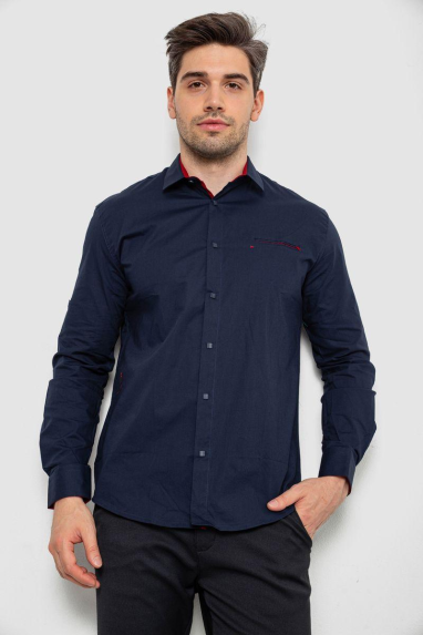 Сорочка чоловіча, колір темно-синій, 214R7186 XL, 50, XL