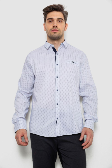 Сорочка чоловіча з принтом, колір білий, 214R7173 5XL, 58, 5XL