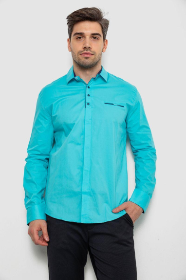 Сорочка чоловіча, колір бірюзовий, 214R7150 XXXL, 54, XXXL