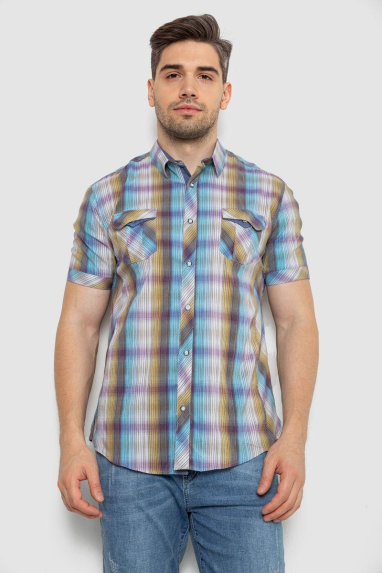 Сорочка чоловіча з коротким рукавом, колір різноколір, 214R7146 XL, 50, XL