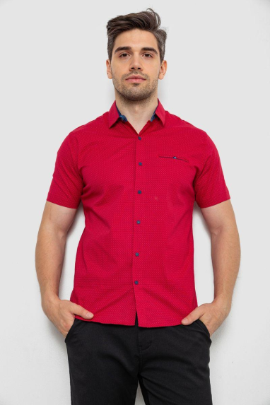 Сорочка чоловіча з принтом, колір червоний, 214R7143-1 6XL, 60, 6XL