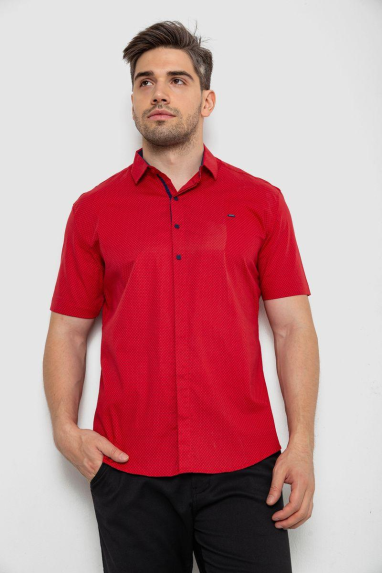 Сорочка чоловіча з принтом, колір червоний, 214R7142 5XL, 58, 5XL