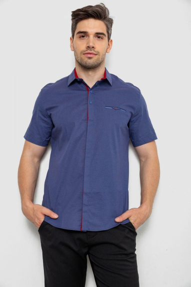 Сорочка чоловіча з принтом, колір синьо-червоний, 214R7130-1 XL