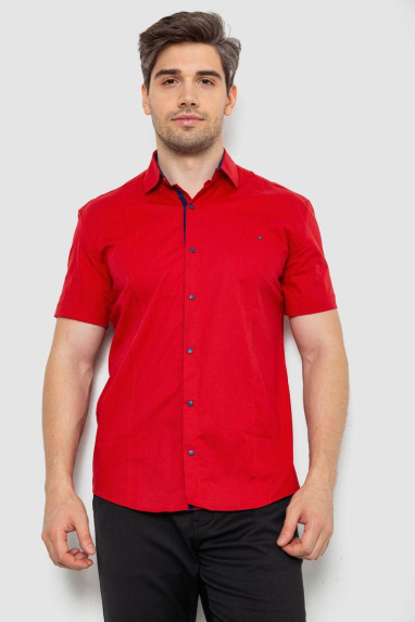 Сорочка чоловіча з принтом, колір червоний, 214R7129 XXL
