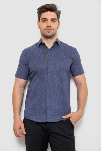 Сорочка чоловіча з принтом, колір джинс, 214R7129 4XL, 4XL, 4XL