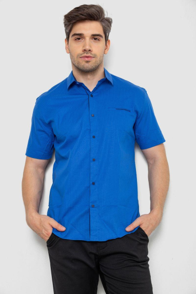 Сорочка чоловіча з принтом, колір електрик, 214R7128 XXL, 52, XXL