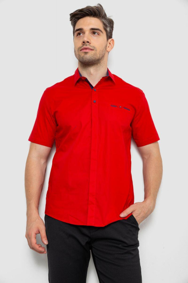 Сорочка чоловіча класична, колір червоний, 214R7116-1 XXL, 52, XXL