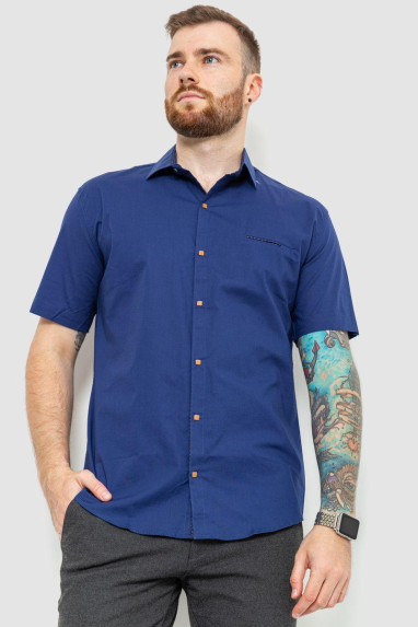 Сорочка чоловіча класична, колір синій, 214R7115 XL, 50, XL