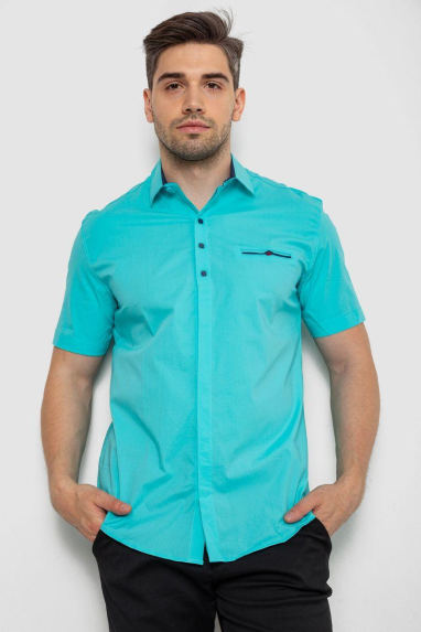 Сорочка чоловіча, колір бірюзовий, 214R7114-2 5XL, 58, 5XL