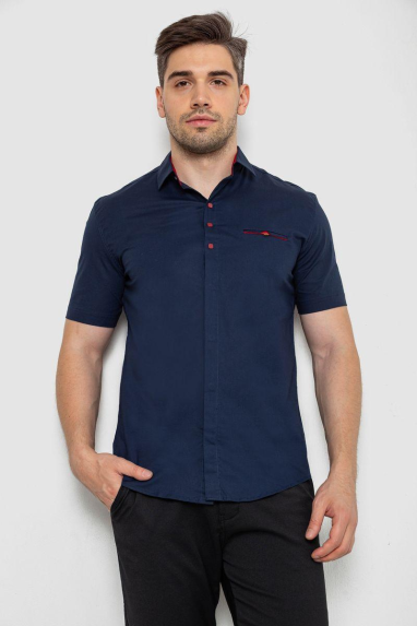 Сорочка чоловіча класична, колір темно-синій, 214R7114-1 XXL, 52, XXL