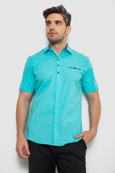 Сорочка чоловіча класична, колір бірюзовий, 214R7114-1 XL