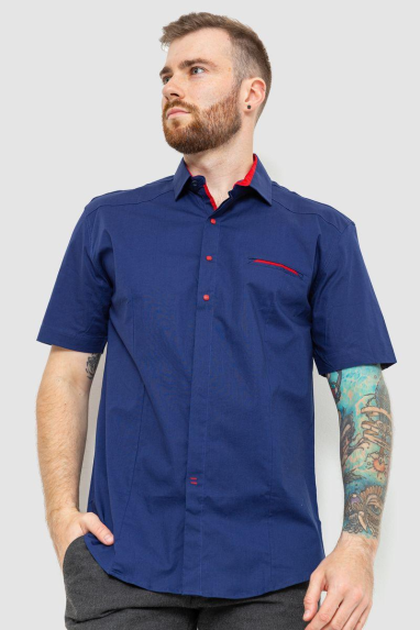 Сорочка чоловіча, колір темно-синій, 214R7113 6XL, 60, 6XL