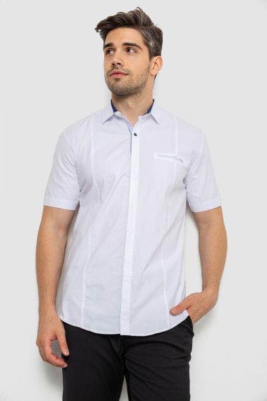 Сорочка чоловіча однотонна класична, колір білий, 214R7108 XXXL