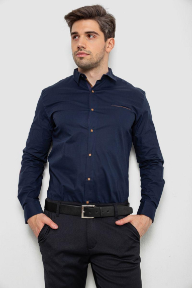 Сорочка чоловіча, колір темно-синій, 214R7094 XL, 50, XL