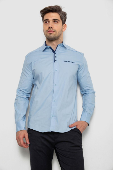 Сорочка чоловіча, колір блакитний, 214R7086 XXL, 52, XXL