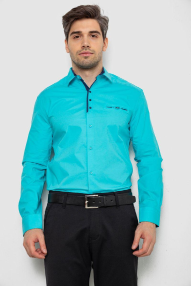 Сорочка чоловіча, колір бірюзовий, 214R7086 XXL
