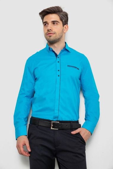 Сорочка чоловіча, колір блакитний, 214R7078 5XL, 58, 5XL
