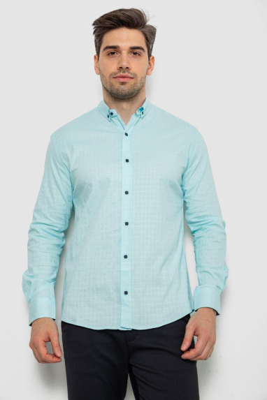 Сорочка чоловіча однотонна, колір блакитний, 214R7076 XL, 50, XL