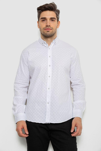 Сорочка чоловіча однотонна, колір білий, 214R7075 XXL