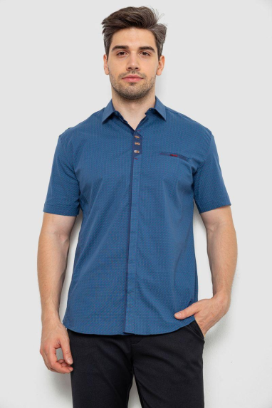 Сорочка чоловіча з принтом, колір синій, 214R7020 XXL, XXL, XXL