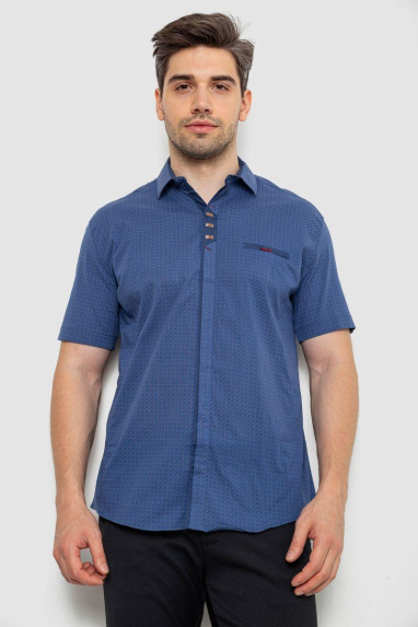 Сорочка чоловіча з принтом, колір джинс, 214R7020 XXXL, XXXL, XXXL