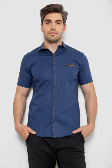 Сорочка чоловіча  класична, колір синій, 214R7010 XXL, 52, XXL