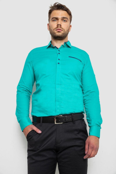 Сорочка чоловіча, колір бірюзовий, 214R7002 XXL