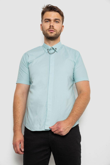 Сорочка чоловіча однотонна, колір м“ятний, 214R6917 XXL