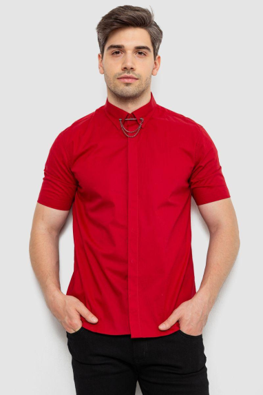 Сорочка чоловіча однотонна, колір бордовий, 214R6917 XL, 50, XL