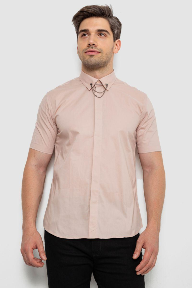 Сорочка чоловіча однотонна, колір бежевий, 214R6917 XL, 50, XL