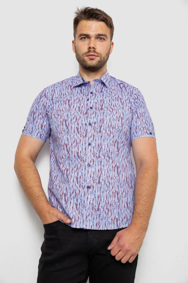 Сорочка чоловіча з принтом, колір бузковий, 214R6917-8 6XL, 6XL, 6XL