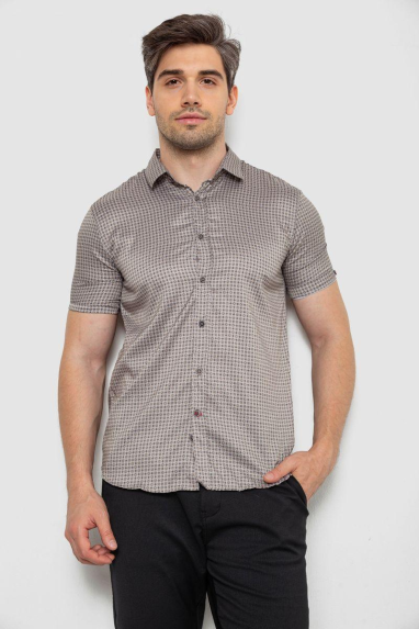 Сорочка чоловіча з принтом, колір бежевий, 214R6917-5 XXL