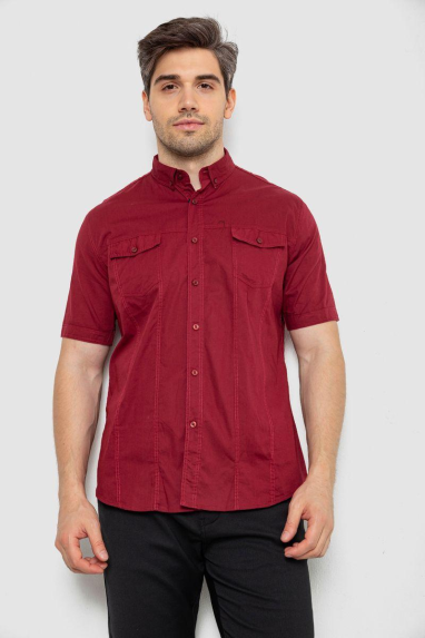 Сорочка чоловіча однотонна, колір бордовий, 214R6917-2 XXL