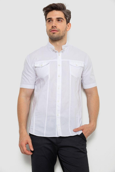 Сорочка чоловіча однотонна, колір білий, 214R6917-2 S, S, S