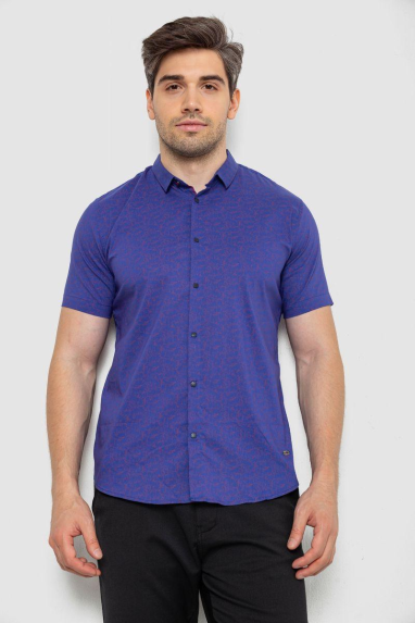 Сорочка чоловіча с принтом, колір фіолетовий, 214R6917-11 XXL, 52, XXL