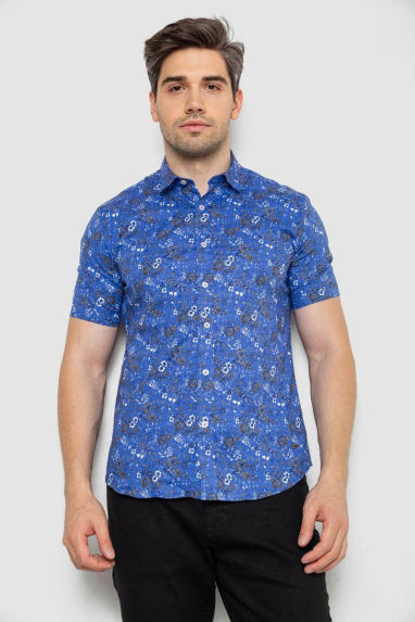 Сорочка чоловіча з принтом, колір електрик, 214R6917-10 XXXL