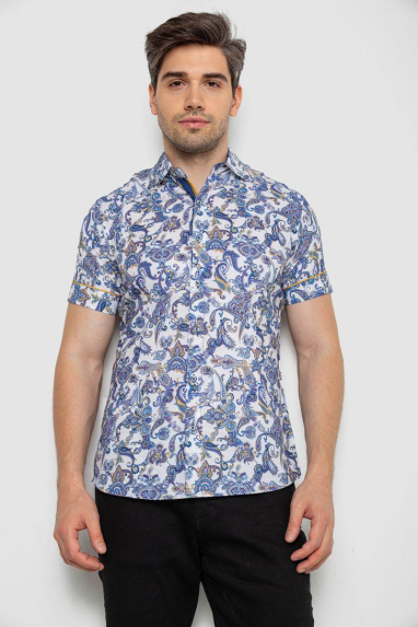 Сорочка чоловіча з короткими рукавами, колір бузковий, 214R582 XXL, 52, XXL
