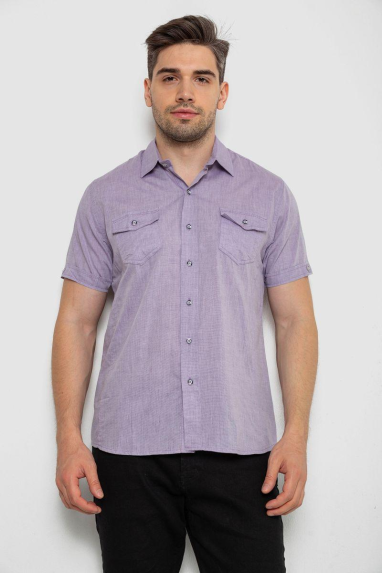 Сорочка чоловіча однотонна, колір бузковий, 214R532 Ager, XXXL, 54, XXXL