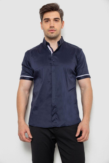 Сорочка чоловіча, колір темно-синій, 214R5007 XXL, 52, XXL
