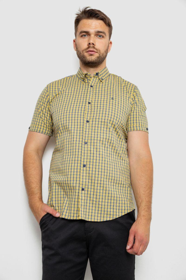 Сорочка чоловіча в клітинку, колір жовтий, 214R4564 XL, 50, XL
