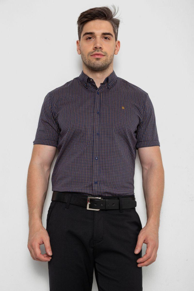 Сорочка чоловіча з принтом, колір темно-синій, 214R4564-4 XXXL