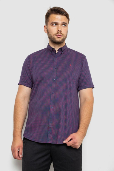 Сорочка чоловіча з принтом, колір синій, 214R4564-4 XXL, 52, XXL